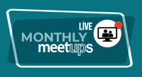 Live Monthly Meetups showing the outline of two people inside a computer monitor