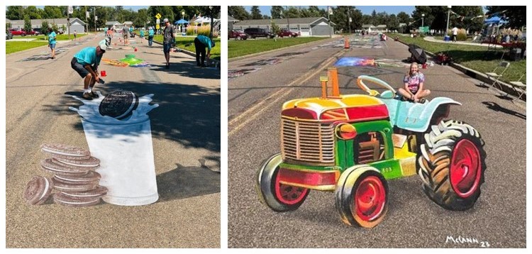 Chalk pictures on streets